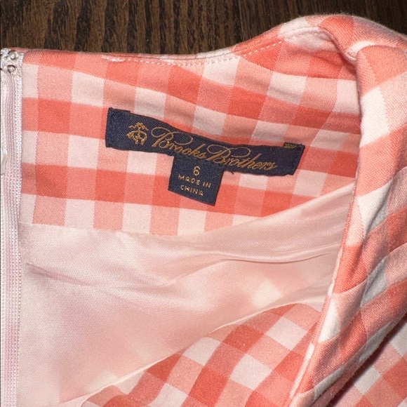 Brooks Brothers Pink Gingham Midi Dress size 6 - Picture 4 of 11